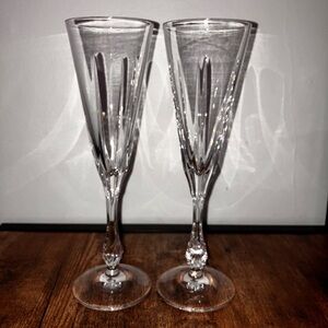 Pair of Vintage Gorham Crystal Excelsior Champagne Flutes
